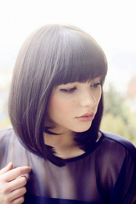 Прическа каре девушкам с челкой 40 Stylish Lob Haircuts & Hairstyles Bangs with medium hair, Short hair with ban