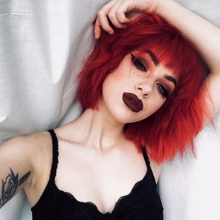 Прическа каре красные волосы ♡ A R I E L L E ♡ (@miss.sugar.peach) Dyed hair, Pinterest hair, Peach hair