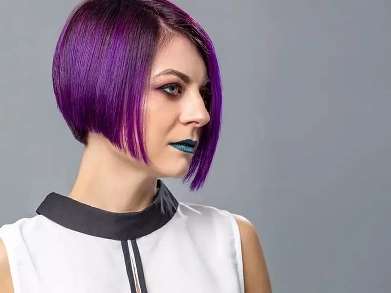 Прическа каре покрашенная 15 Modern Short Purple Hairstyles Trending in 2024