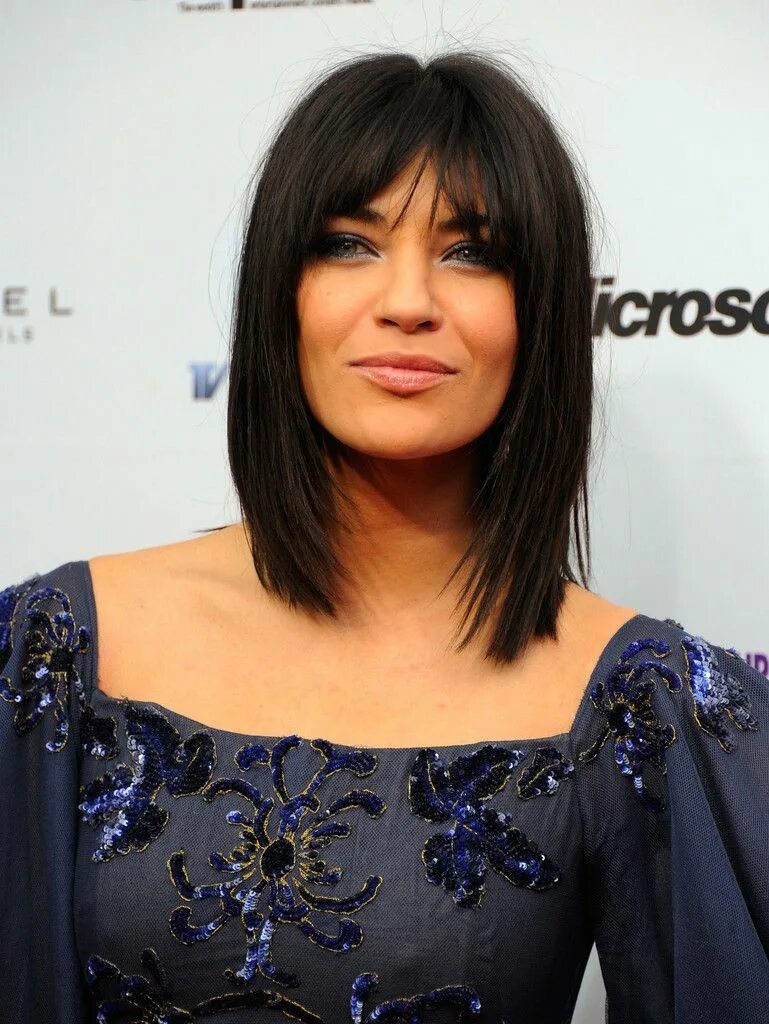 Прическа каре с челкой шторкой Jessica Szohr Medium Straight Cut with Bangs Cheap human hair wigs, Long human h