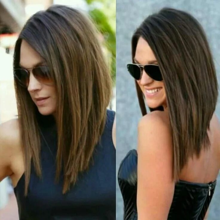 Прическа каре с длинными прядями впереди Pin by j_a_s on Hair styles Long bob hairstyles, Bobs for thin hair, Long hair s