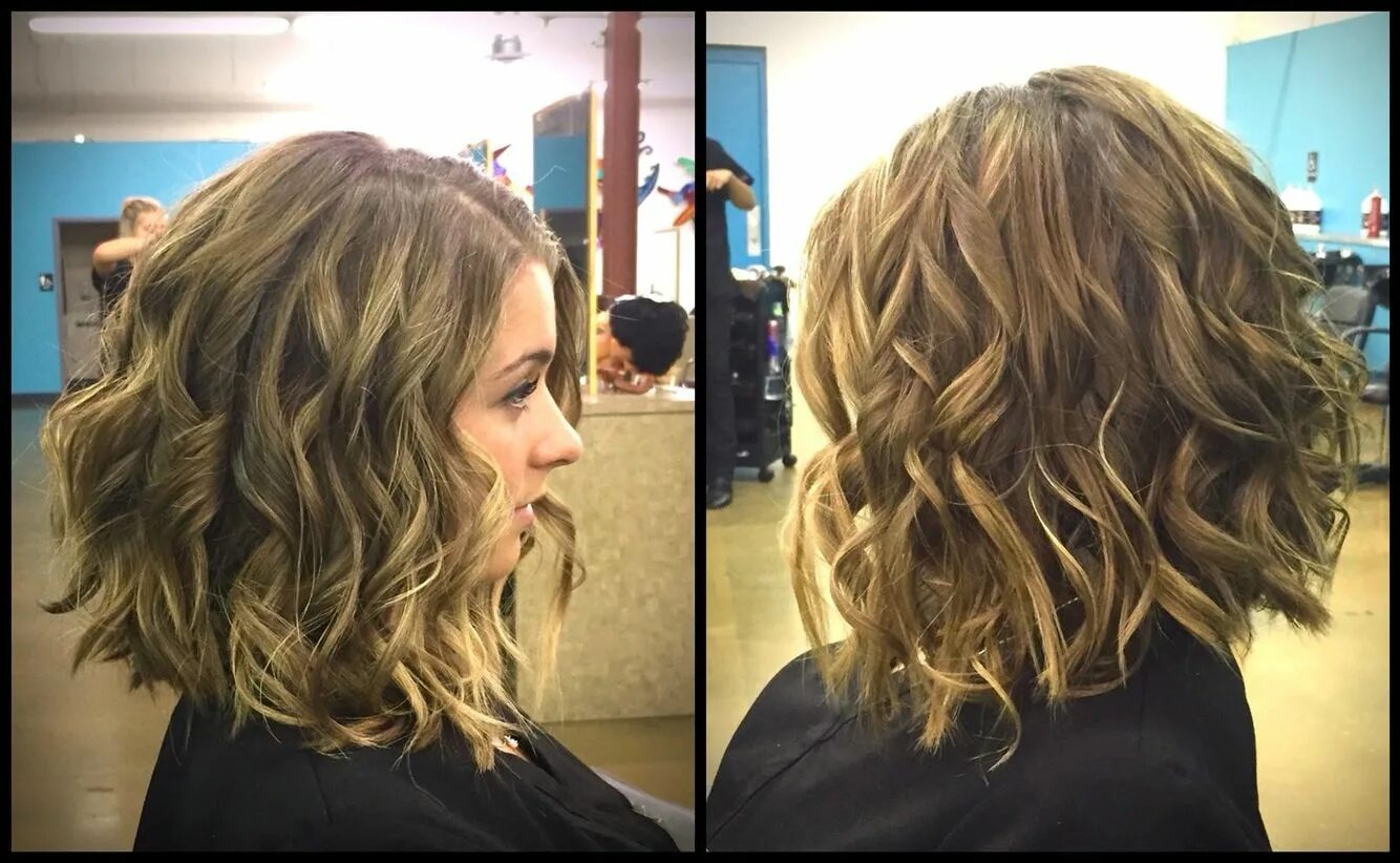 Прическа каре утюжком Beach waves created with flat iron on medium length hair Beach wave hair, Medium