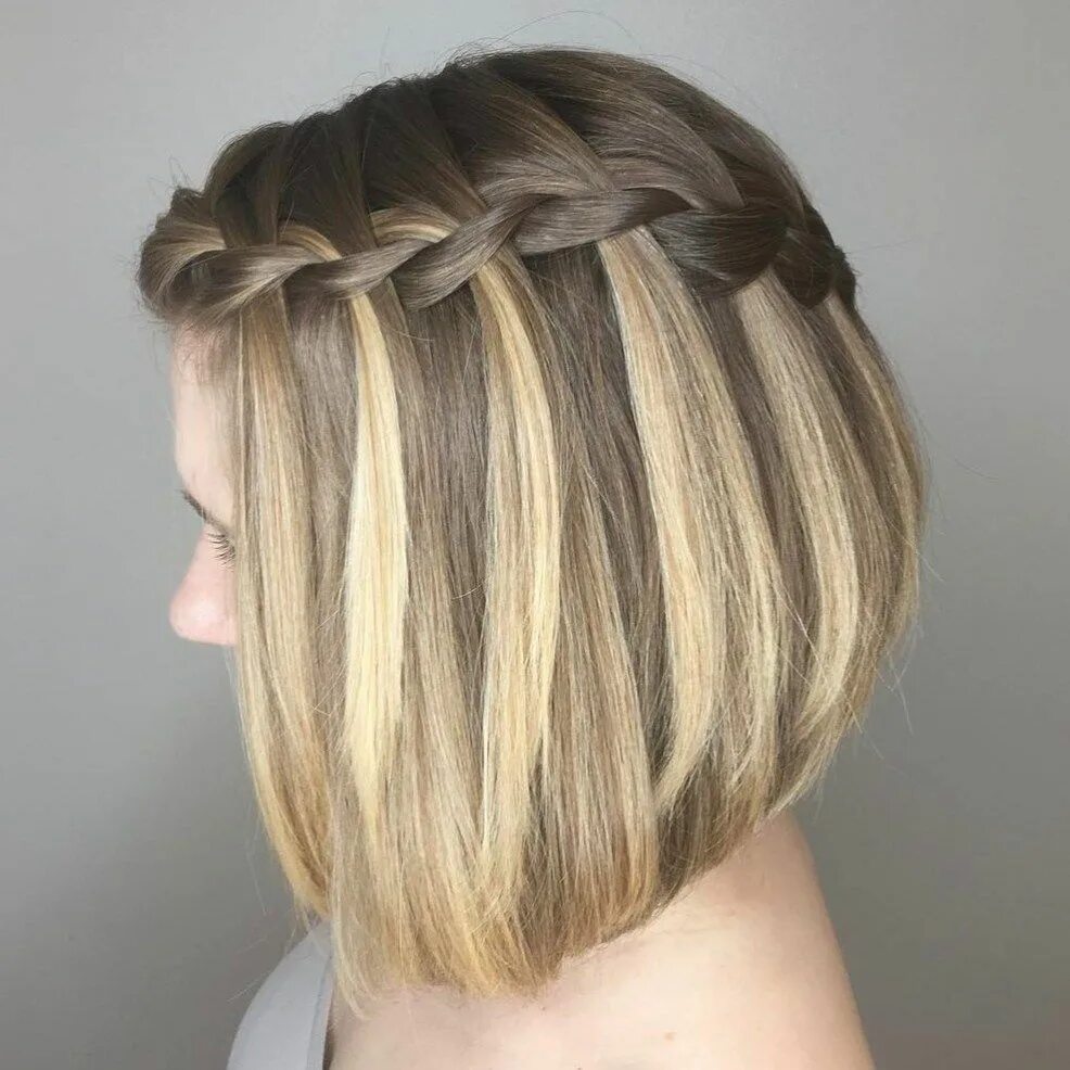 Прическа каре заплести 40 Stylish Hairstyles and Haircuts for Teenage Girls Braids for short hair, Bob 