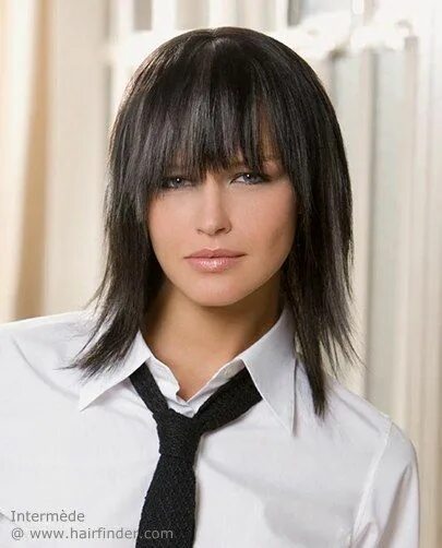 Прическа каскад с челкой фото Pin on Shorter hair