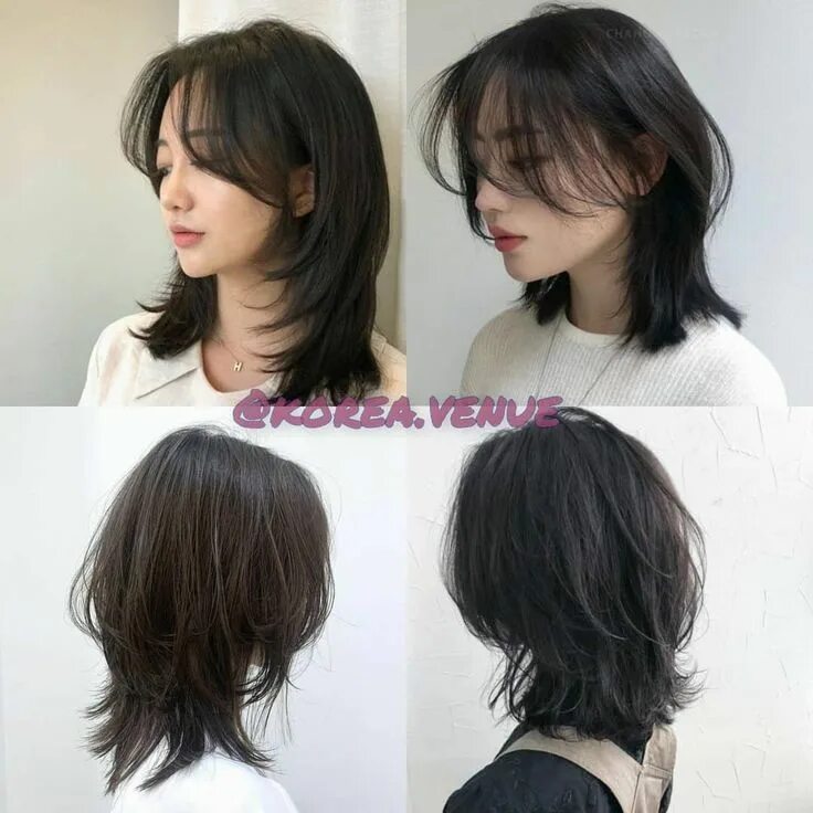 Прическа каскад женская современная Корейский маллет женский Haircuts for medium hair, Haircuts straight hair, Short