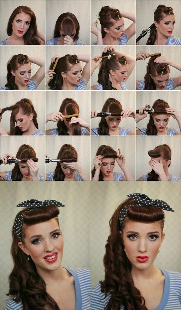 Прическа кассиру какую можно сделать imgur.com Retro hairstyles tutorial, Scarf hairstyles, Rockabilly hair