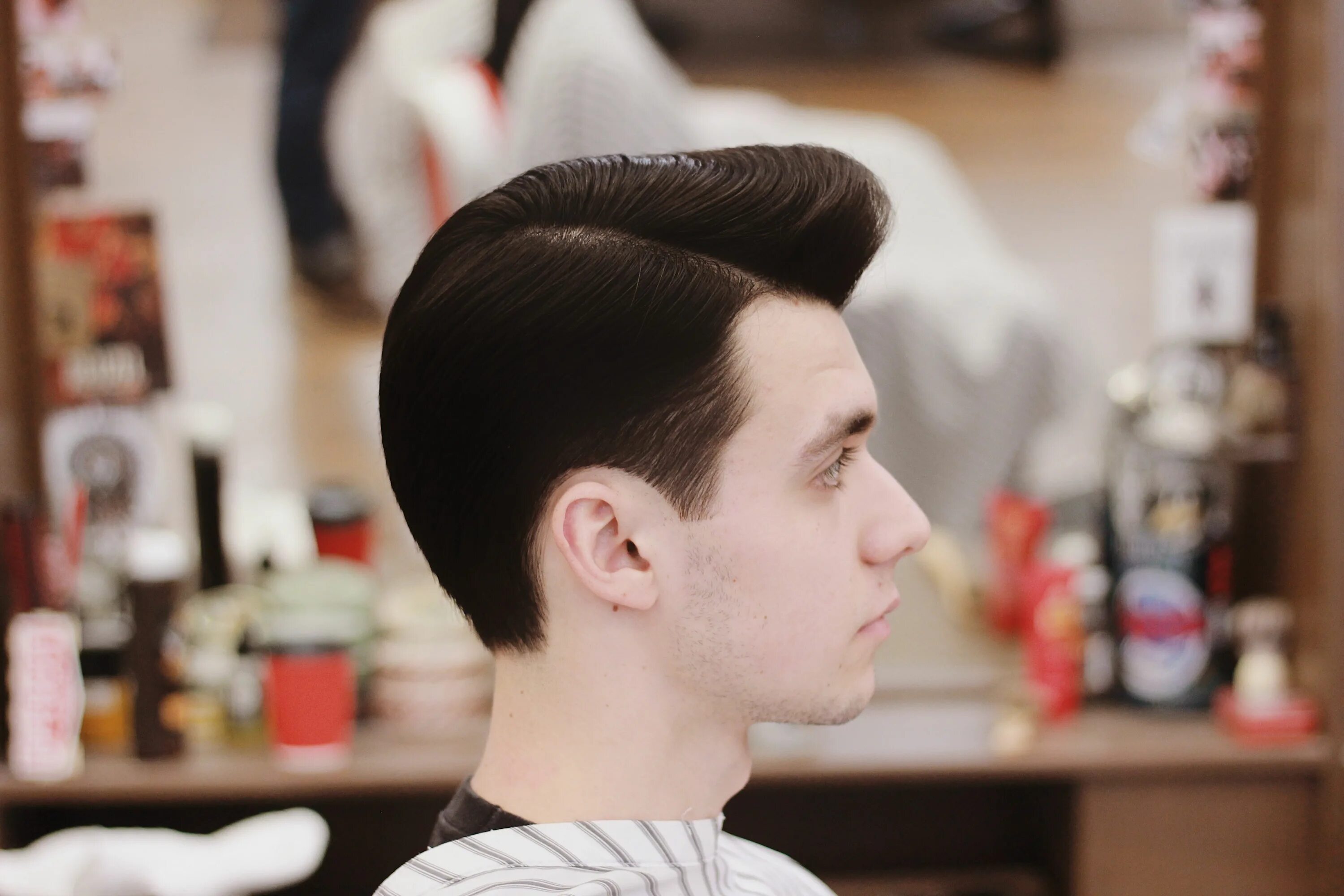 Прическа классика фото Side Part Pompadour by Temka MWB / M15 Barbershop ⠀ #M15BARBERSHOP ⠀ #SIDEPART ⠀