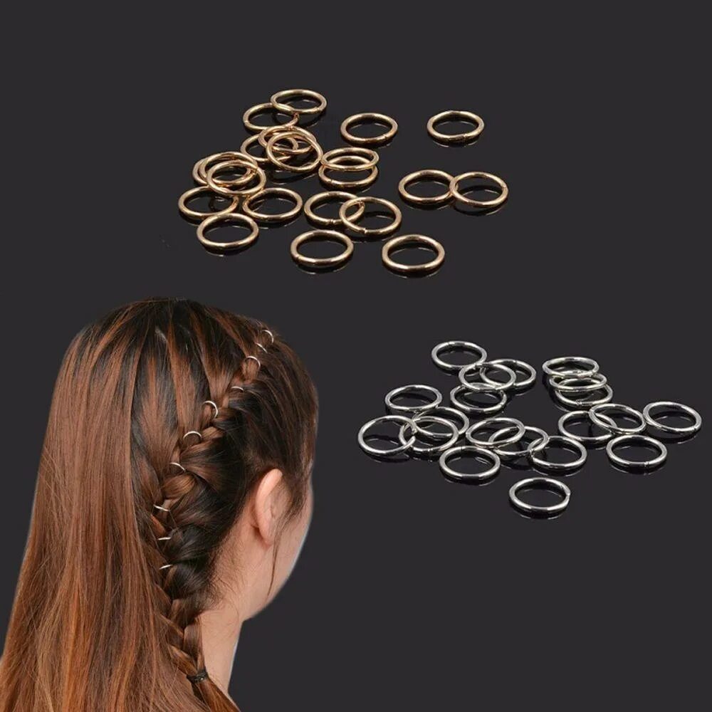 Прическа колечко для девочки Braid Hip-Hop Women Ring 20pcs Updo Dreadlock Beads Barrette Hair Accessories Ha