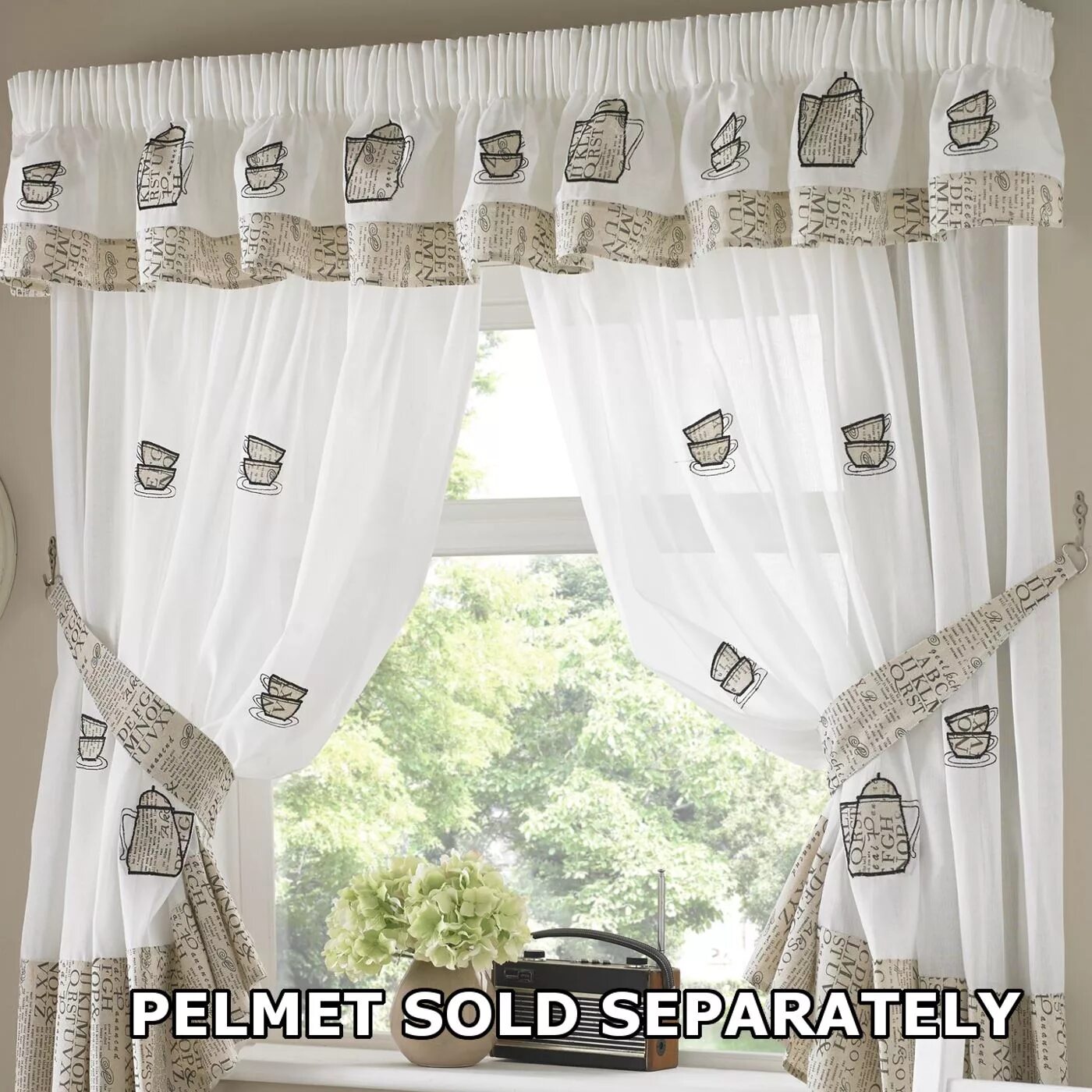 Best Home Fashion uMIXm Tulle Sheer Lace & Blackout 4 Piece Curtain Set - Antiqu