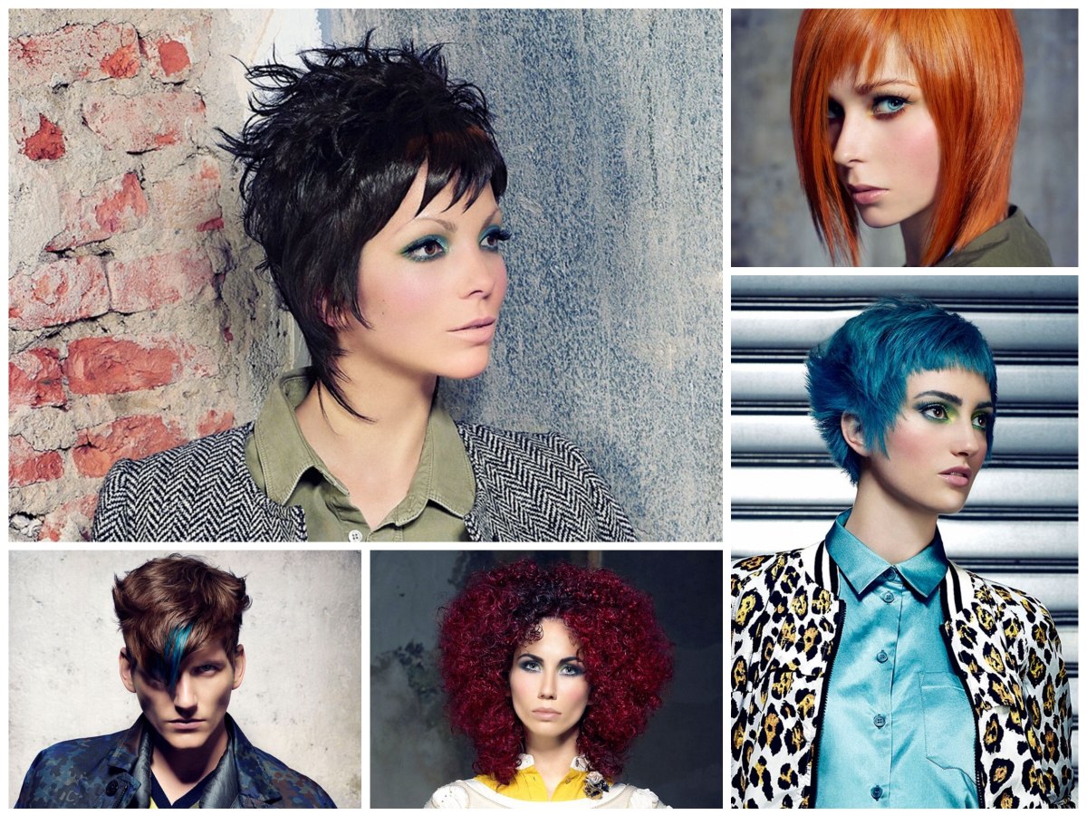 Прическа короткий гранж Easy to style haircuts with intense colors