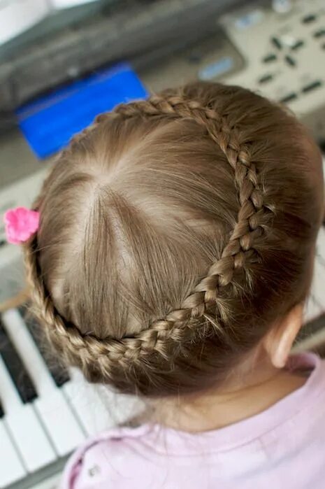 Прическа корзинка для девочек на длинные Kids hairstyle (19) #momsgotink Saç