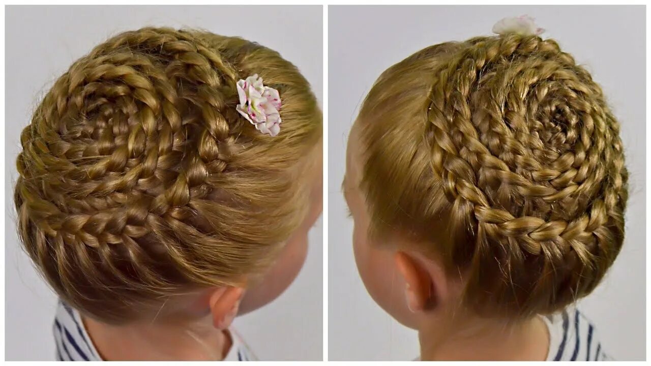 Прическа корзинка для девочки пошагово Amazing braided hairstyle for girls Spiral Braid - hair tutorial LittleGirlHair 