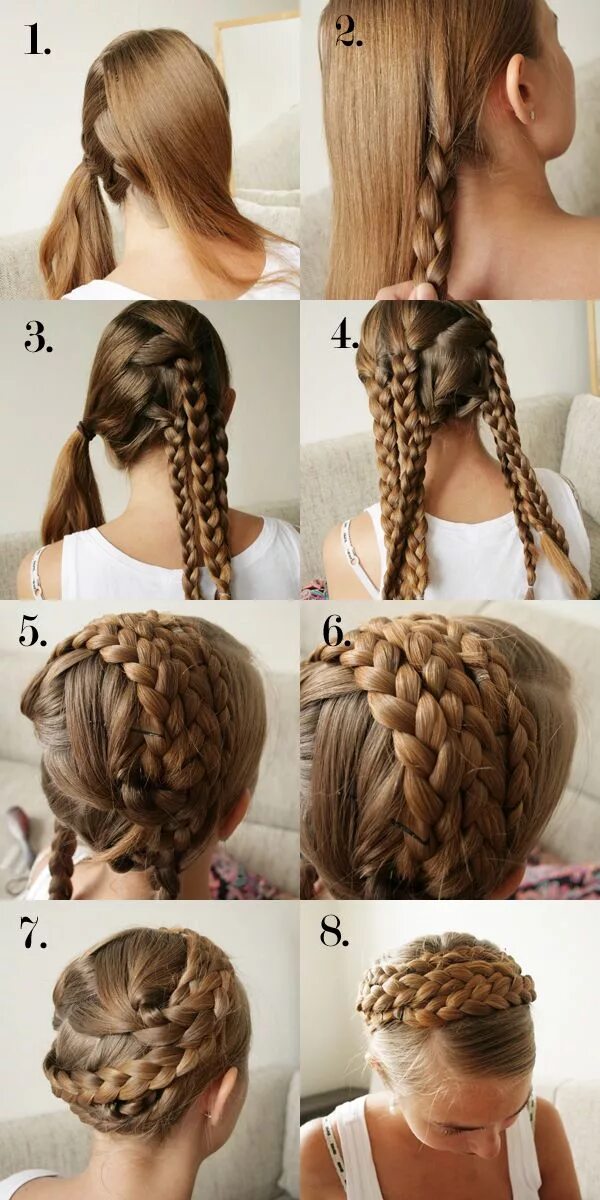 Прическа корзинка на длинные волосы пошагово six braid crown Hair styles, Current hair styles, Long hair styles