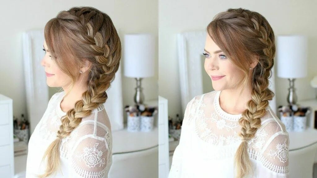 Прическа коса длинные волосы фото Messy Side French Braid Braids for long hair, Side french braids, Rope braided h