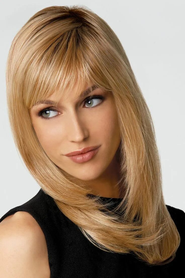 Прическа косая челка женская HairDo Wigs Long with Layers Wig (#HDLYWG) Long thin hair, Long face hairstyles,