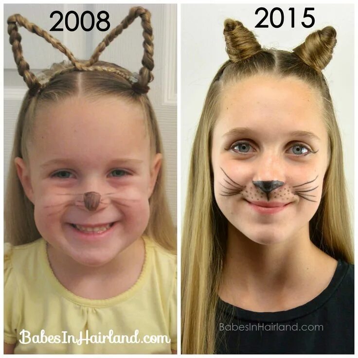 Прическа кошка для девочек Cat Ears Using Your Own Hair #2 Halloween Hairstyle - Babes In Hairland Hallowee