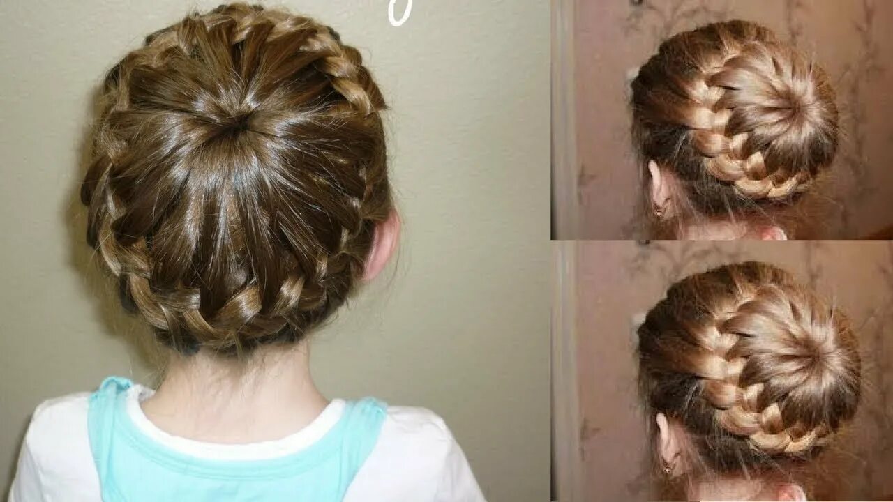 Прическа косичка вокруг головы для девочки Braided Bun Hairstyle summer hairstyles south indian Bun styles Hair styles & Fa