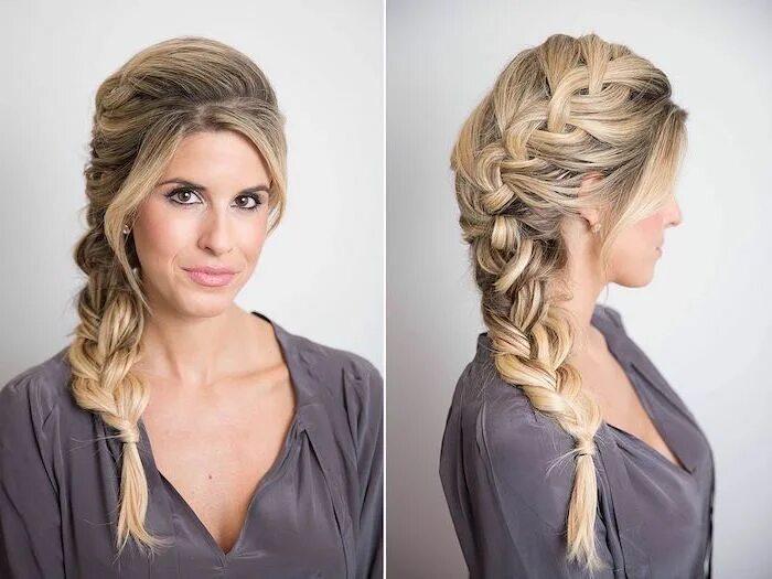 Прическа косички на средние волосы фото side-by-side-photos-side-braid-grey-top-braid-hairstyles-for-long-hair-blonde-ha