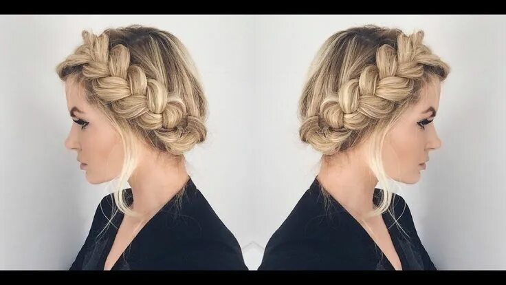 Прическа косички на средние волосы фото TUTORIAL Halo Braid Tutorial Halo braid tutorials, Braided hairstyles easy, Cool