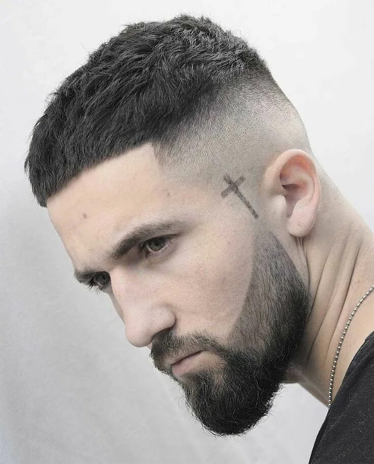 Прическа кроп мужская фото со всех сторон Caesar Haircut: +25 Fade, Light & Dark Caesar Hairstyle Ideas Mens hairstyles sh