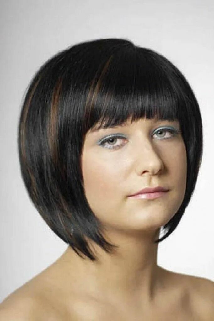 Прическа круглое каре фото bob hairstyle black hair with brown highlights bob hairstyle Medium brunette hai