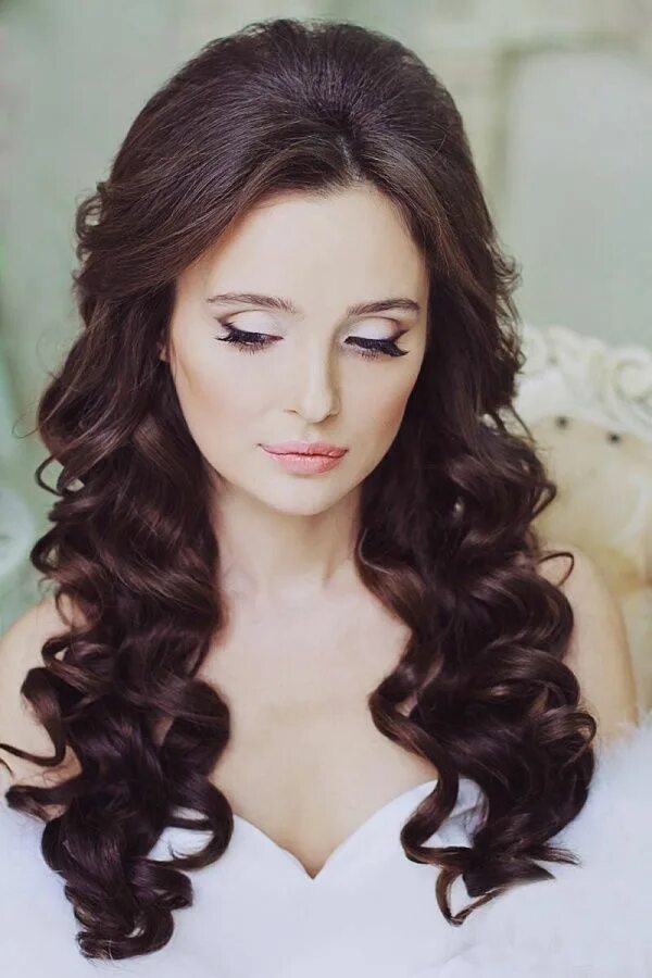 Прическа кудри на длинные волосы без челки Pin by Barbarian Style on Best hairstyles Wedding hairstyles, Curly wedding hair