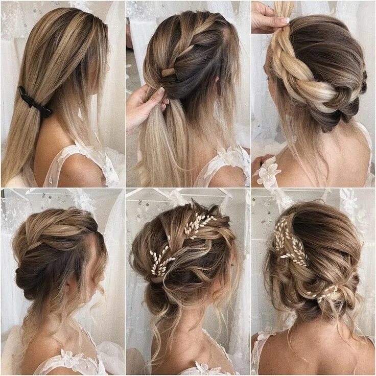 Прическа легкая на свадьбу средние волосы Weeding Hairstyle Hair tutorials easy, Wedding hairstyles tutorial, Simple weddi