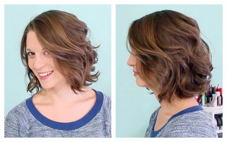 Прическа легкие волны на каре Soft Waves on Short Hair Short hair waves, Soft curl hairstyles, Short hair styl