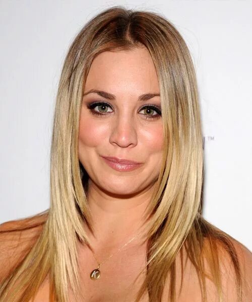 Прическа лесенка без челки фото Kaley Cuoco Long Straight Blonde Hairstyle with Light Blonde Highlights Light bl