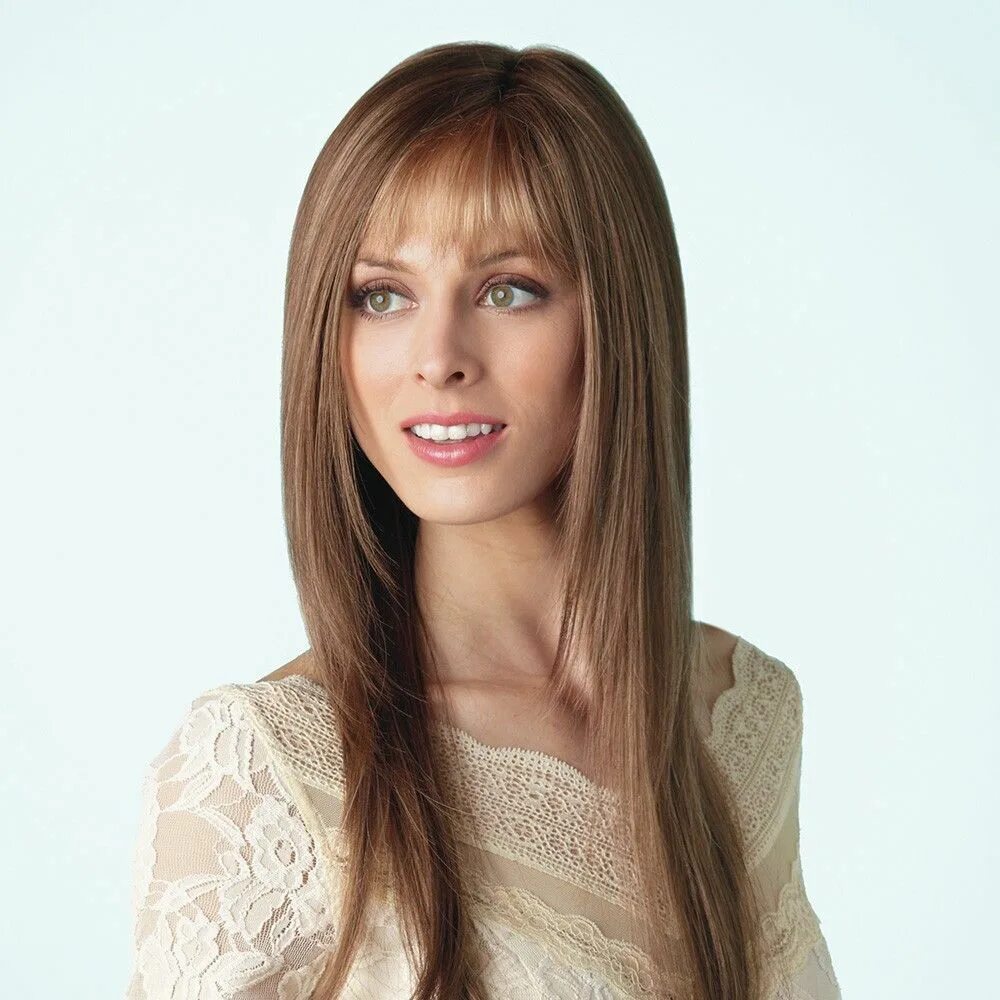 Прическа лесенка на длинные волосы с челкой Amore Stevie wig, Monofilament, René of Paris Long hair styles, Straight hairsty