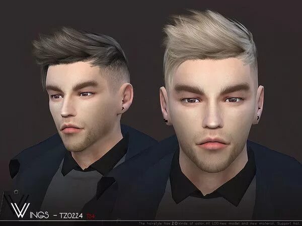 Прическа лет инсайда wingssims' WINGS-TZ0224 Sims 4 hair male, Sims hair, Sims 4