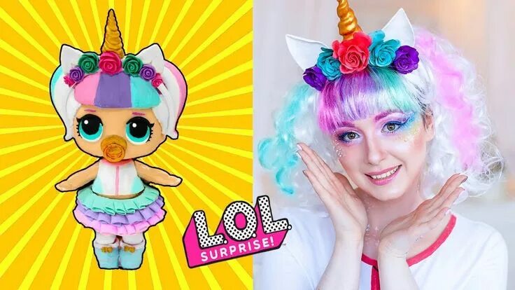 Прическа лол для девочки Unicorn Custom LOL Surprise Doll - COSPLAY Unicorn lol surprise dolls in real li