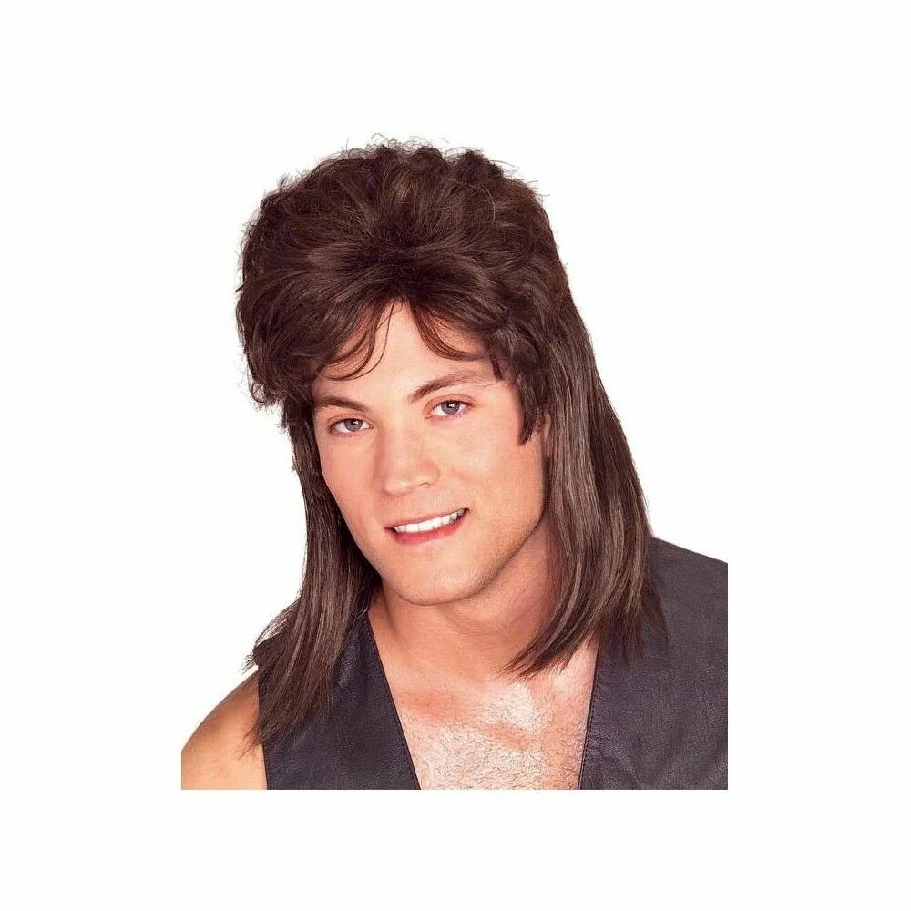 Прическа малет фото Rubies Brown Mullet Wig For Men Mullet wig, Mullet hairstyle, Brown wig