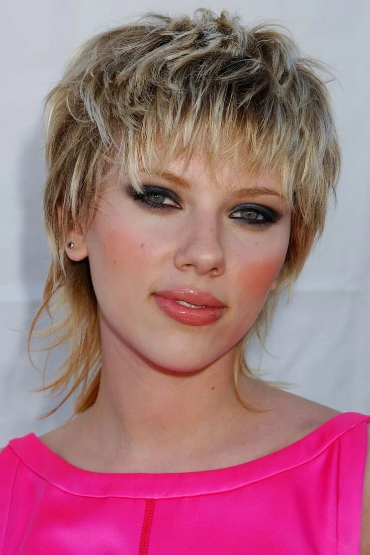 Прическа малет на девушке короткие волосы Scarlett Johansson, Before and After Mullet haircut, Mullet hairstyle, Short hai