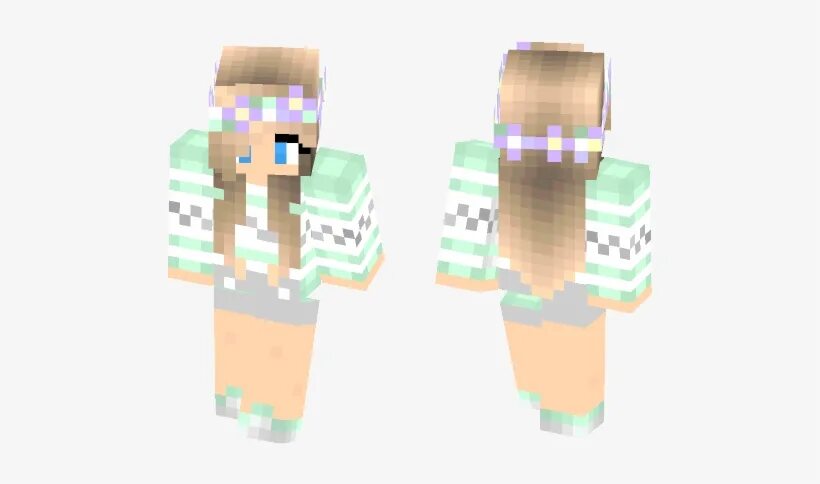 Прическа майнкрафт для девочек Cute Flower Crown Minecraft Skin For Free - Skin Minecraft Izumi Sagiri Transpar