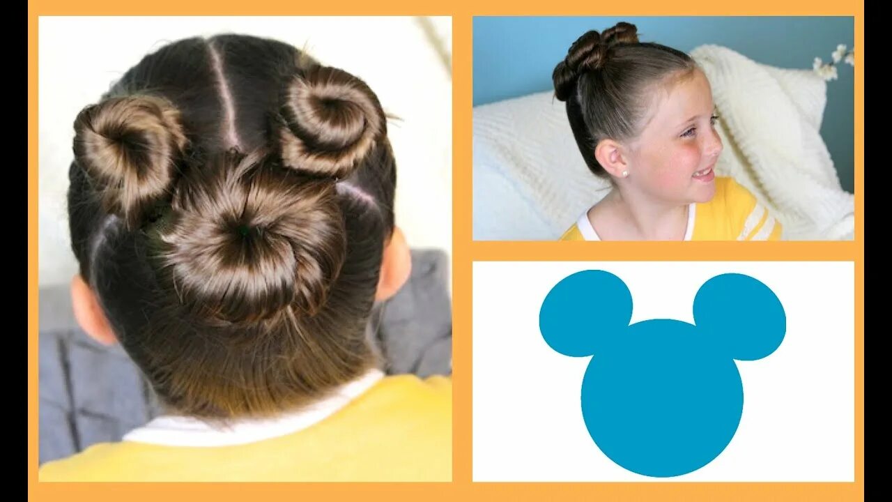 Прическа микки маус для девочки Not So Hidden Mickey Hairstyle Tutorial A CuteGirlsHairstyles Disney Exclusive -