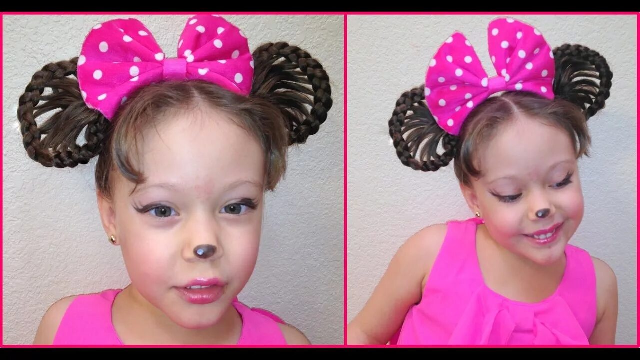 Прическа микки маус для девочки Peinado de Minnie Mouse - Minnie Mouse Hairstyle / Peinado para niña - Hairstyle