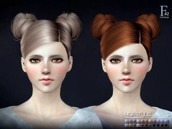 Прическа мод S-Club's sclub ts3 hair double-buns n42 Hair, Double buns, Hair styles