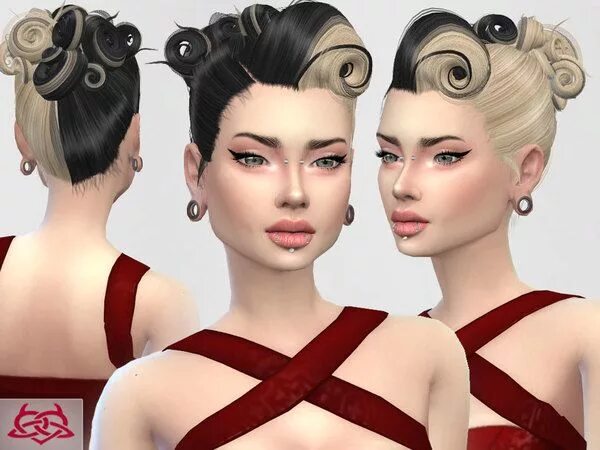 Прическа мод Victory Rolls 06 Sims hair, Vintage hairstyles, Sims