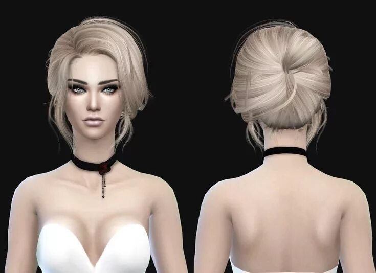 Прическа мод Stealthic: 500 500 Follower Gift Newsea Starlet Conversion hairstyle - Sims 4 Ha