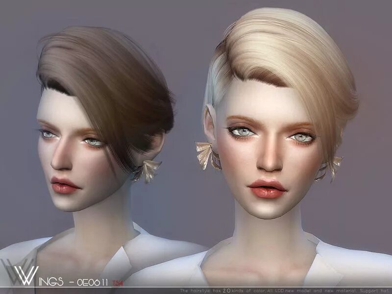 Прическа мод The Sims Resource: WINGS-OE0912 - Sims 4 Hairs Sims hair, Short hair styles, Sim