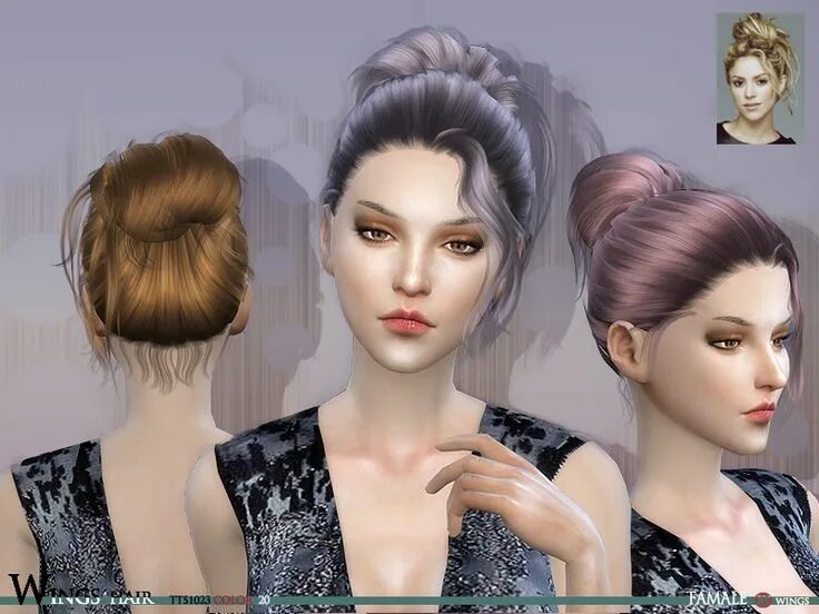 Прическа мод This work has 20 kinds of color Found in TSR Category 'Sims 4 Female Hairstyles'