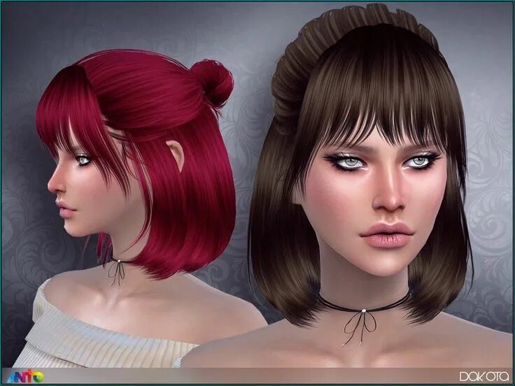 Прическа мод The Sims Resource - Anto - Dakota (Hairstyle) Sims hair, Hair styles, Bob hairst