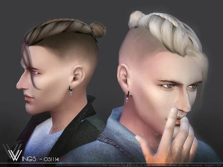 Прическа мод Lana CC Finds - WINGS-OS1114 Sims hair, Sims 4, Sims 4 hair male