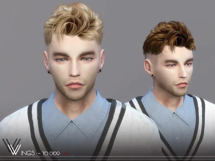 Прическа mod мужская wingssims' WINGS-TO0109 Sims hair, Sims 4 hair male, Sims 4 tsr