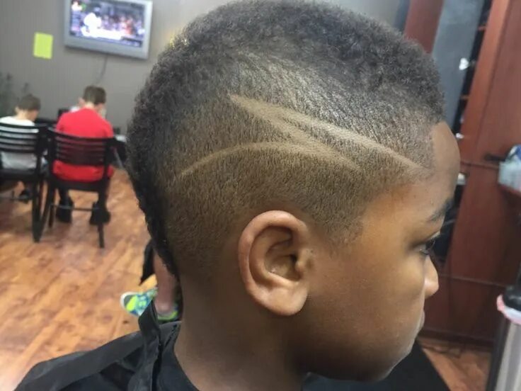 Прическа молния Photo of Sweeney Todd's Barber Shop - Havertown, PA, United States. Kid's Mohawk