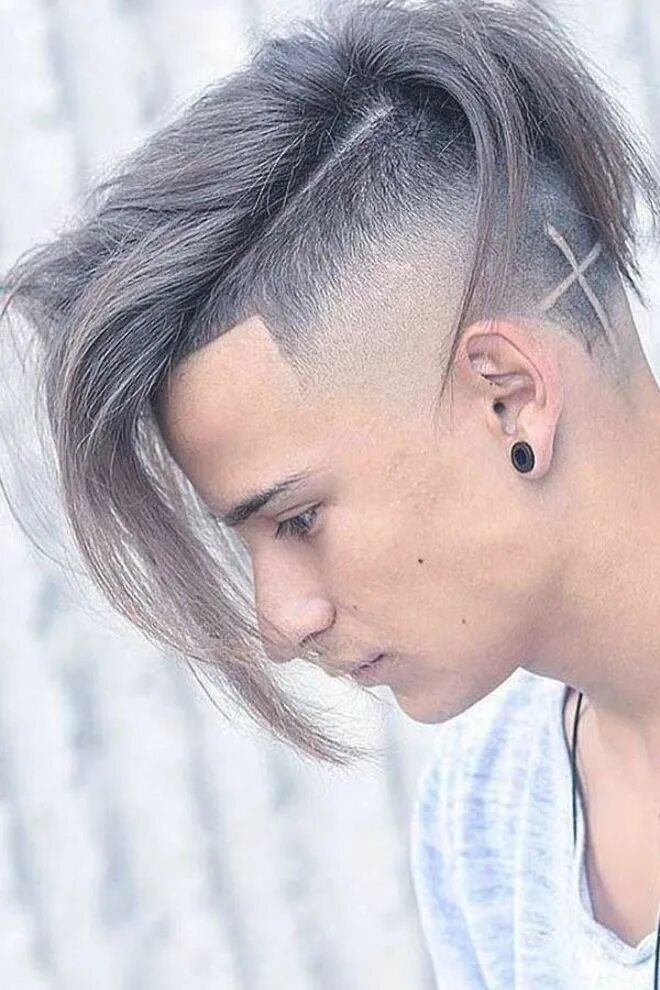 Прическа мужская выбритые виски с челкой Side Parted Long Hair #fadehaircut #baldfade #skinfade #haircuts #menhaircuts ❤ 