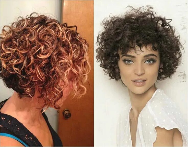 Прическа на биозавивку на средние Image result for short curly haircuts for women Permed bob hairstyles, Curly bob