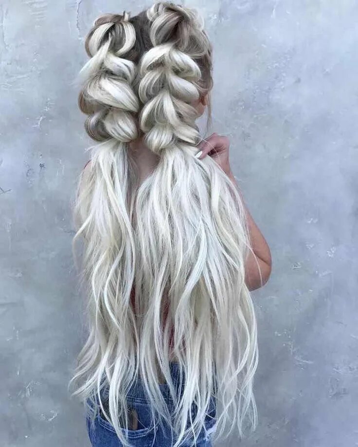 Прическа на длинные белые волосы Hairstyles 2018 Braids for long hair, Cool braid hairstyles, Long hair styles