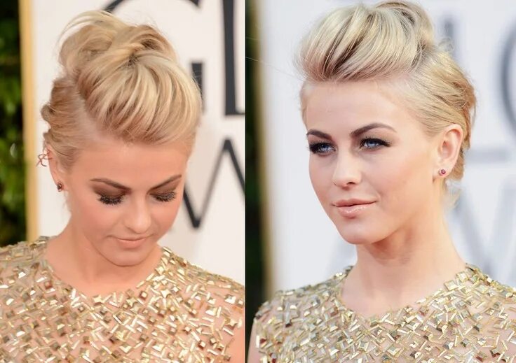 Прическа на длинные короткие волосы Julianne Hough Edgy Fauxhawk for Wedding - 2013 Golden Globe Awards Hairstyles -